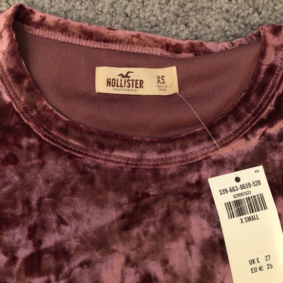 Hollister velvet crop top - rose gold/ pink - Picture 2 of 2